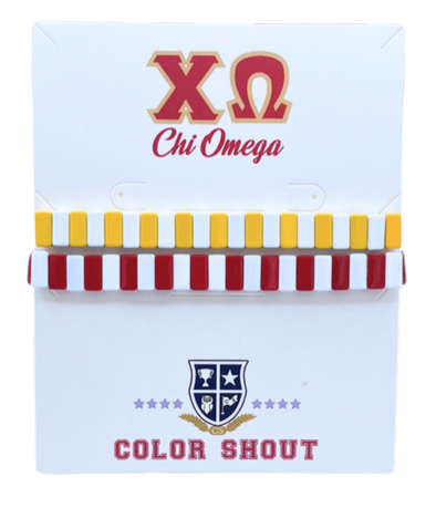 Chi Omega Enamel Tile Double Stack