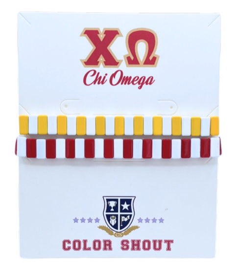 B203 XO-Chi Omega Enamel Tile Double Stack