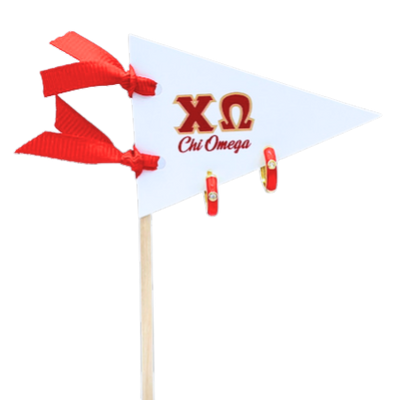 Chi Omega Red Huggie Hoops