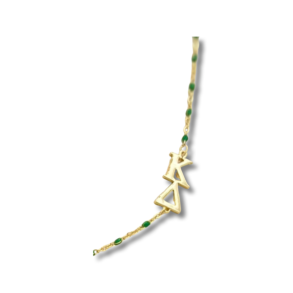 The Kappa Delta Necklace: Side Set ΚΔ Enamel Bead Necklace