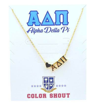 N202 ADP- Alpha Delta Pi Heart Necklace