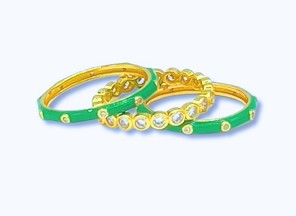 R206 KD-Kappa Delta Bezel & Enamel Stack Ring Set