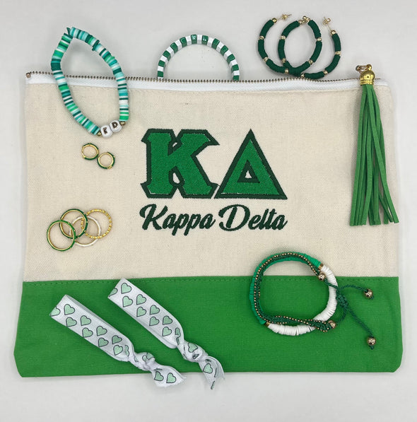 Kappa Delta Embroidered Greek Letter Pouch