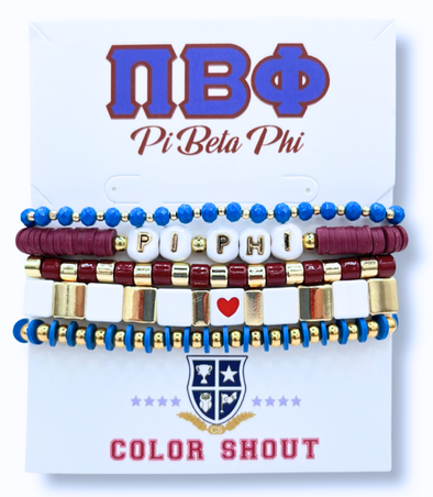 B204 PBP-Pi Beta Phi 5 Bracelet Mega Stack