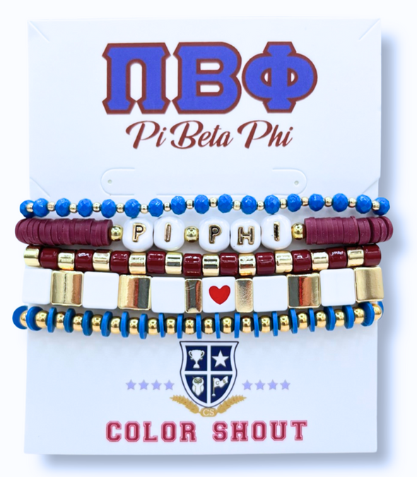 Pi Beta Phi 5 Bracelet Mega Stack