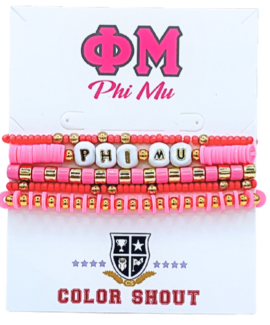 B204 PM-Phi Mu 5 Bracelet Mega Stack