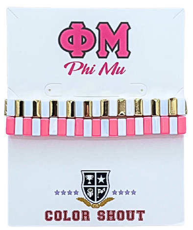 B203 PM-Phi Mu Enamel Tile Double Stack