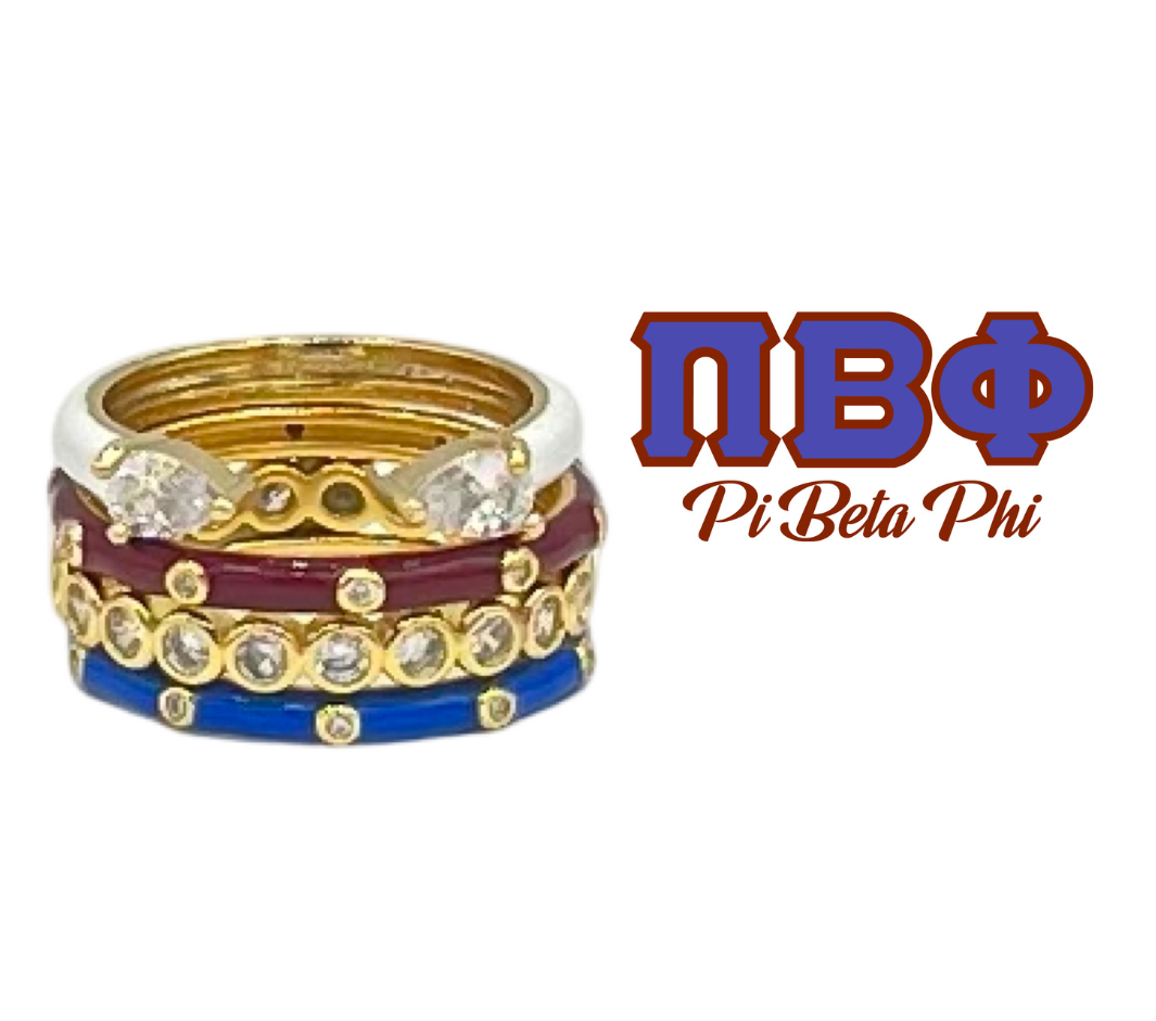 R203 PBP-Pi Beta Phi 4 Stack Rings – Color Shout