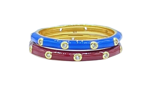 R201 PBP-Pi Beta Phi: 2 Enamel Stack Ring Set