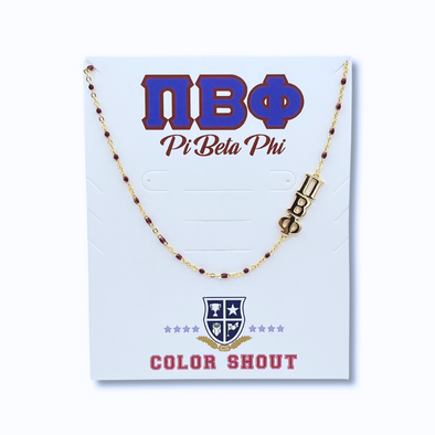 The Pi Beta Phi Necklace: Side Set ΠΒΦ Enamel Bead Necklace