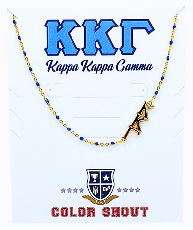 The Kappa Kappa Gamma Necklace: Side Set ΚΚΓ Enamel Bead Necklace