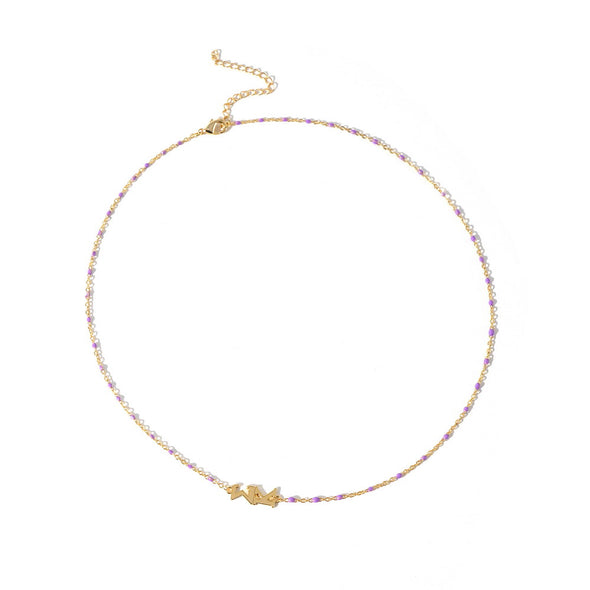 The Sigma Kappa Necklace: Side Set ΣΚ Enamel Bead Necklace
