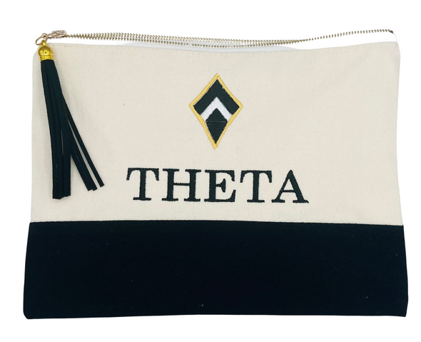 Kappa Alpha Theta Embroidered Greek Letter Pouch