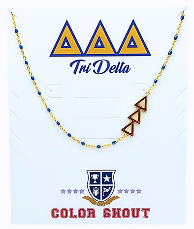 The Tri Delta Necklace: Side Set ΔΔΔ Enamel Bead Necklace