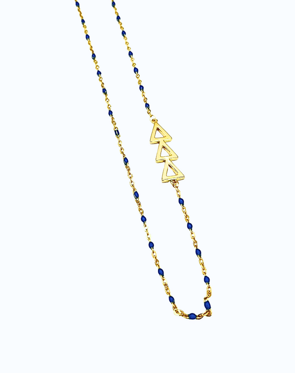 The Tri Delta Necklace: Side Set ΔΔΔ Enamel Bead Necklace