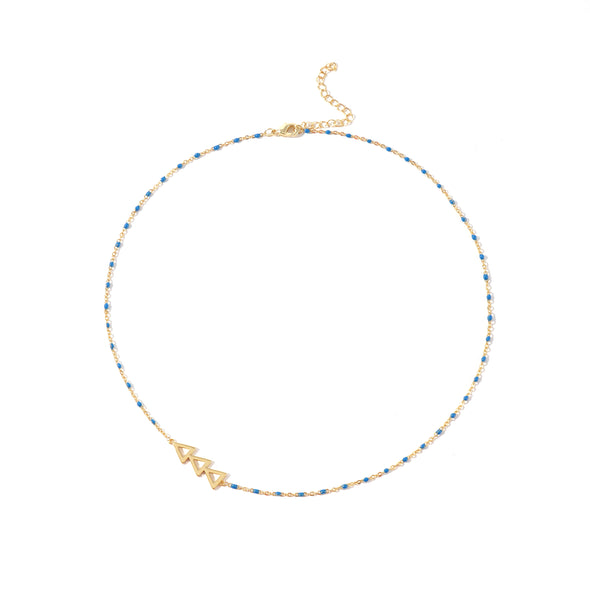 The Tri Delta Necklace: Side Set ΔΔΔ Enamel Bead Necklace