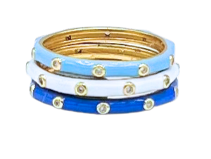 Kappa Kappa Gamma Three Enamel Stack Ring Set