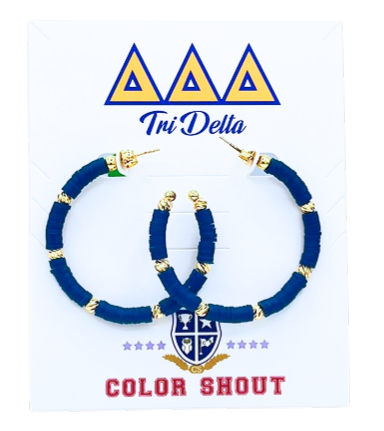 Delta Delta Delta Hoop Earrings