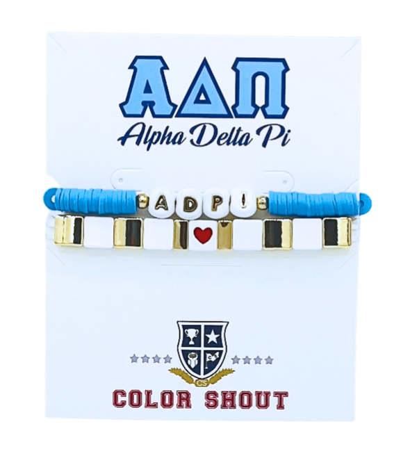 B202 ADP-I Love Alpha Delta Pi Bracelet Stack