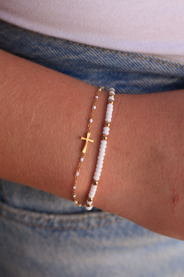 Spirit Shout Cross Bracelet Stack