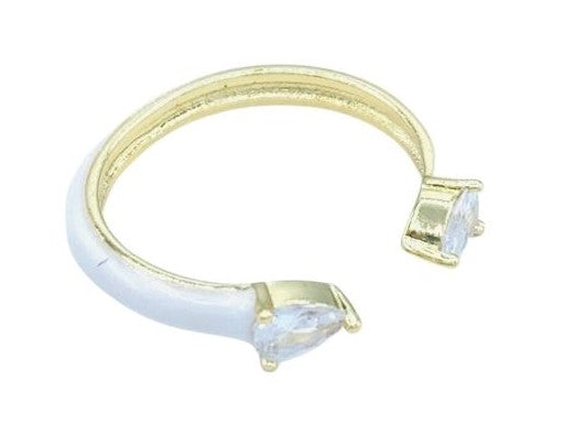 Double Pear Open Enamel Ring