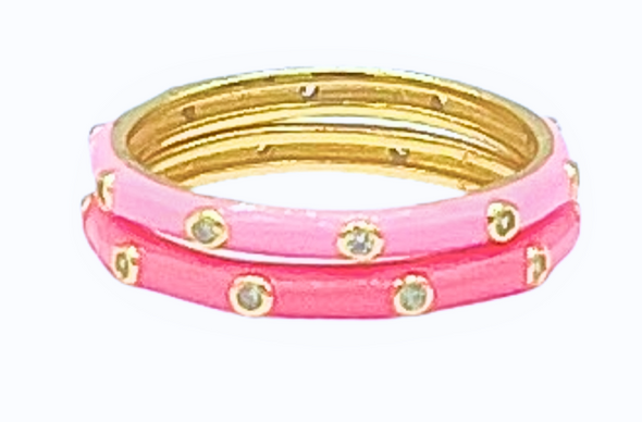 R201 GPB-Gamma Phi Beta 2 Enamel Stack Rings Set