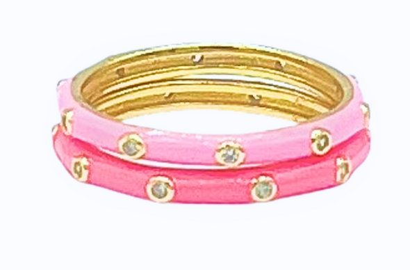 Gamma Phi Beta 2 Enamel Stack Rings Set