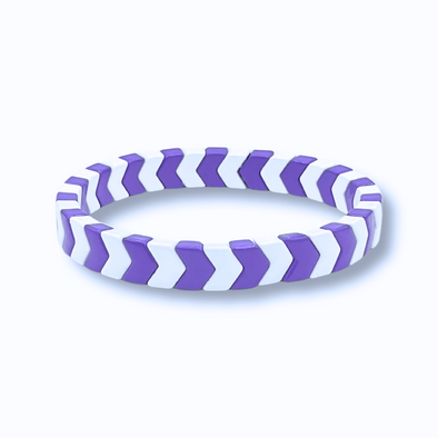 Purple and White: Rebel Without A Cause Single Mens Bracelet