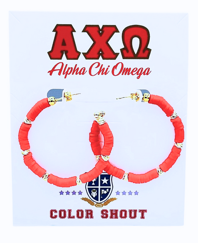 Alpha Chi Omega Hoop Earrings